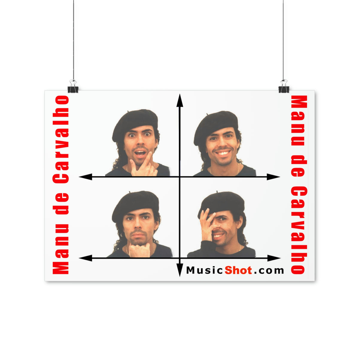 MusicSHOT Manu 4heads beret Poster (EU)