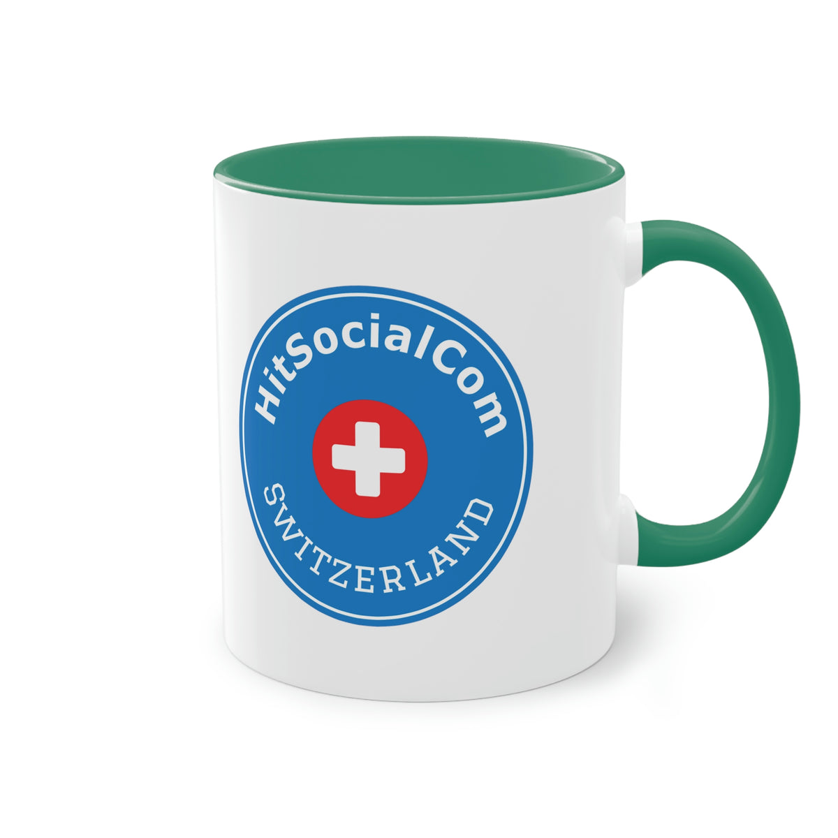 HitSocialCom CH Two-Tone Coffee Mug, 11oz