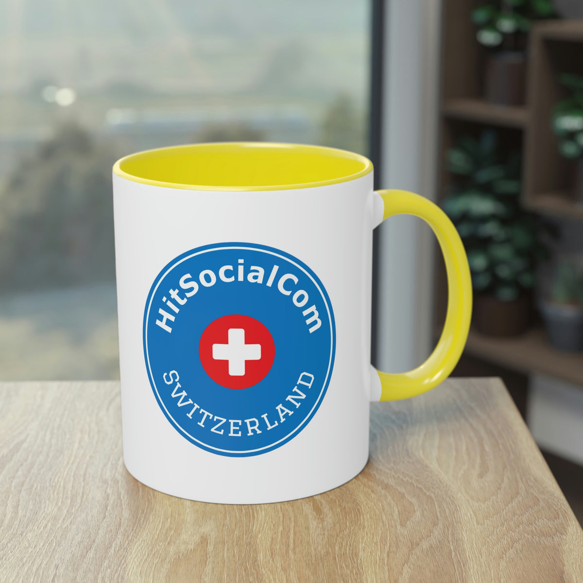 HitSocialCom CH Two-Tone Coffee Mug, 11oz