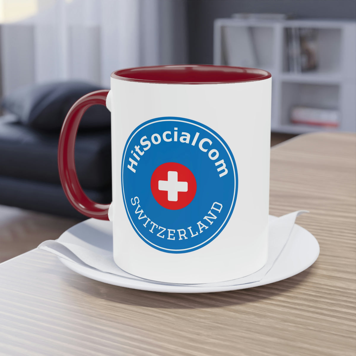 HitSocialCom CH Two-Tone Coffee Mug, 11oz