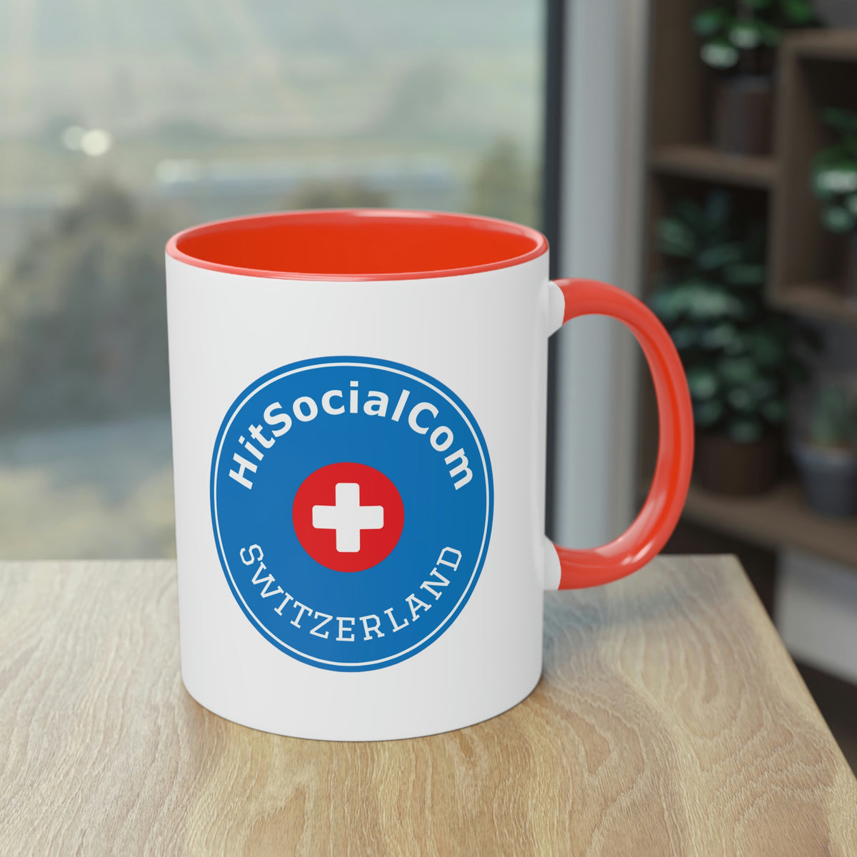 HitSocialCom CH Two-Tone Coffee Mug, 11oz