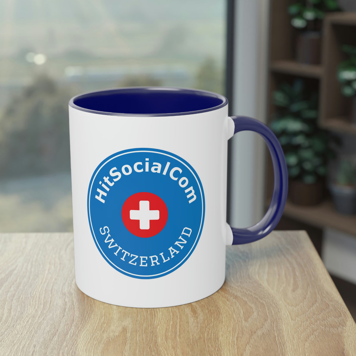 HitSocialCom CH Two-Tone Coffee Mug, 11oz