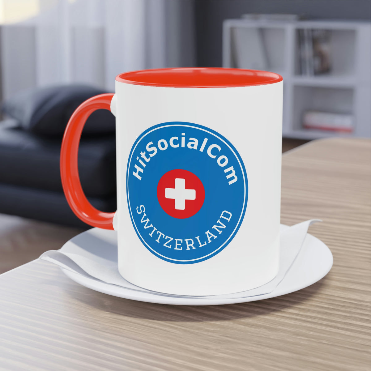 HitSocialCom CH Two-Tone Coffee Mug, 11oz