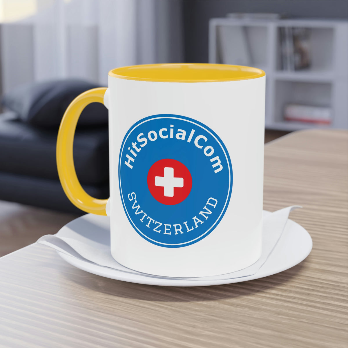 HitSocialCom CH Two-Tone Coffee Mug, 11oz