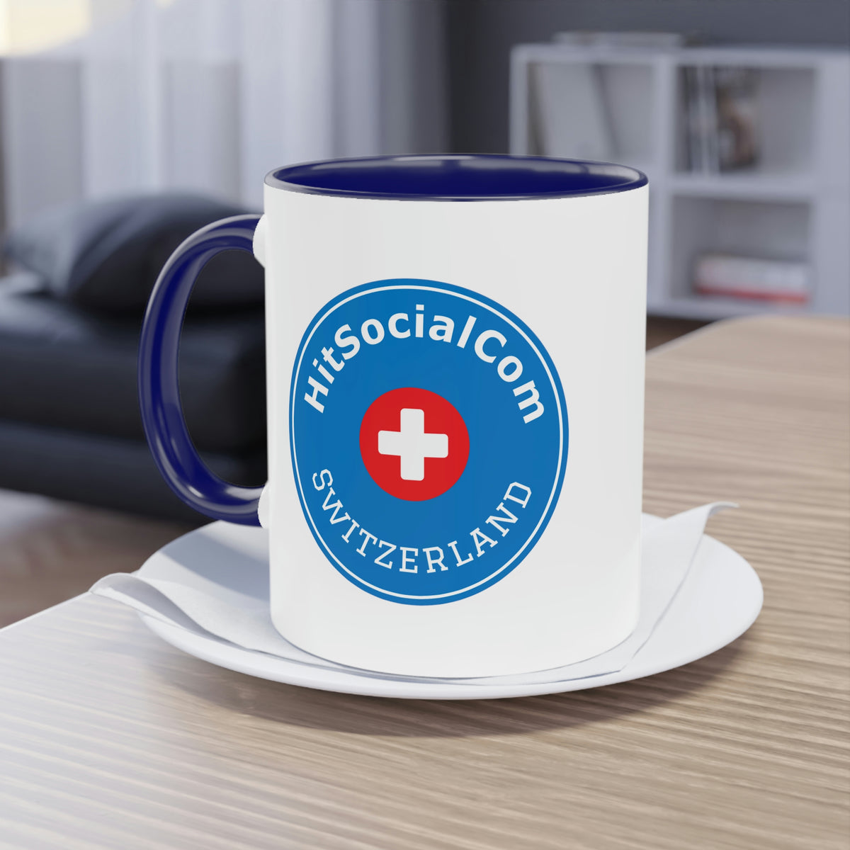 HitSocialCom CH Two-Tone Coffee Mug, 11oz