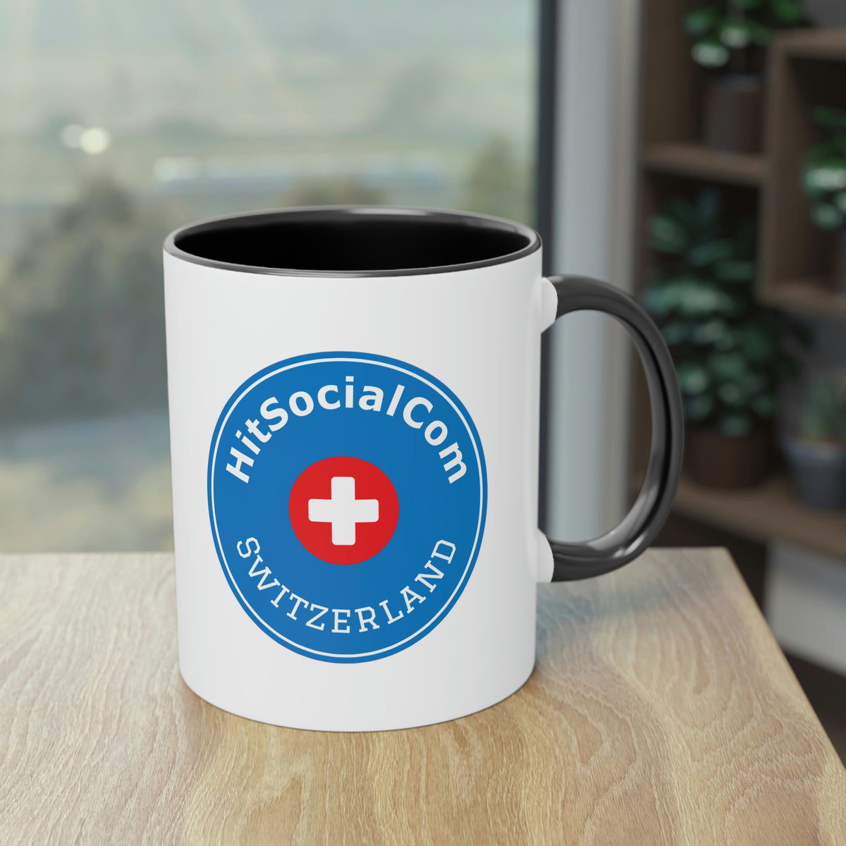 HitSocialCom CH Two-Tone Coffee Mug, 11oz