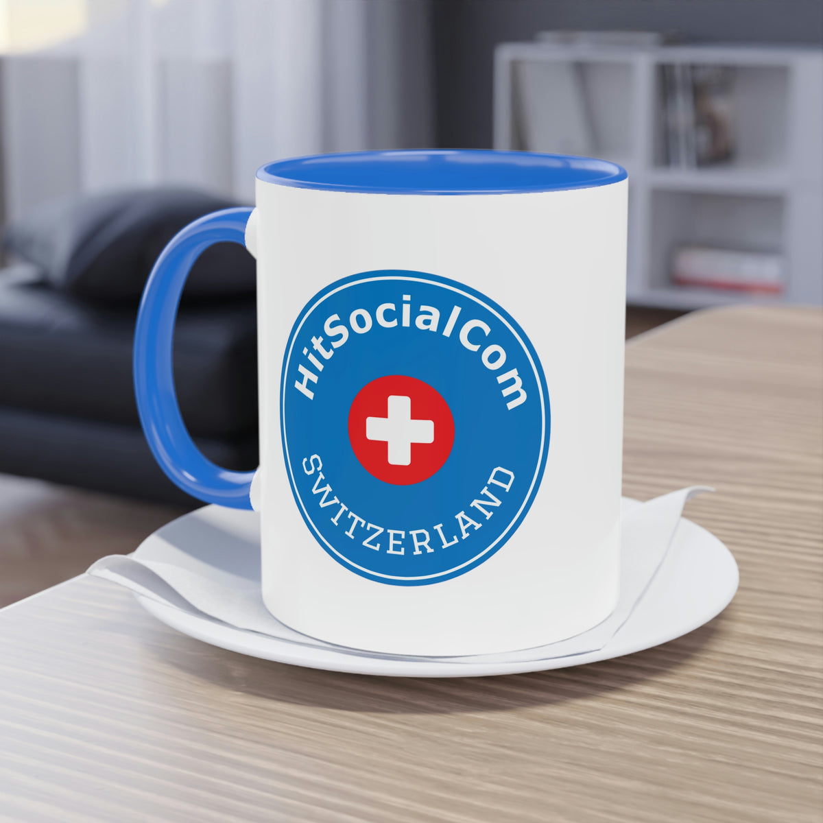 HitSocialCom CH Two-Tone Coffee Mug, 11oz
