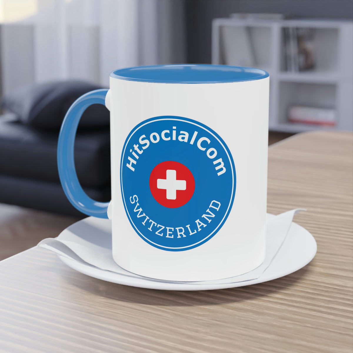 HitSocialCom CH Two-Tone Coffee Mug, 11oz