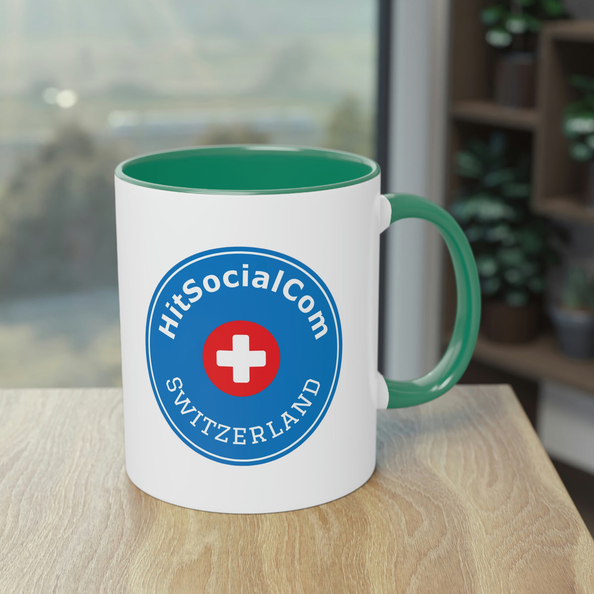 HitSocialCom CH Two-Tone Coffee Mug, 11oz