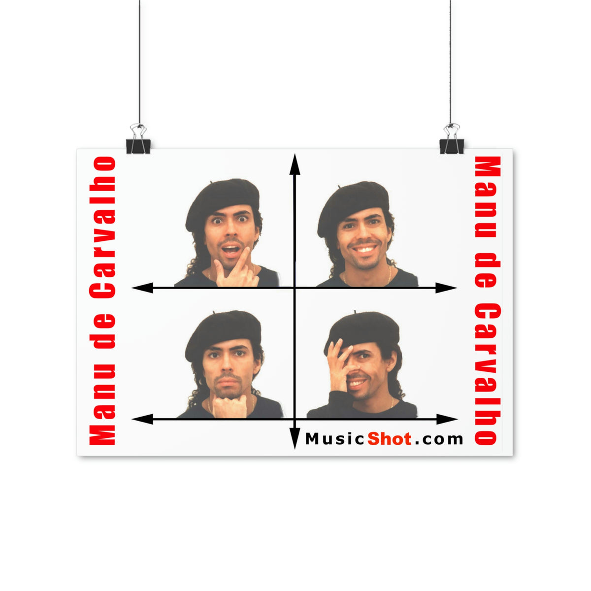 MusicSHOT Manu 4heads beret Poster (EU)