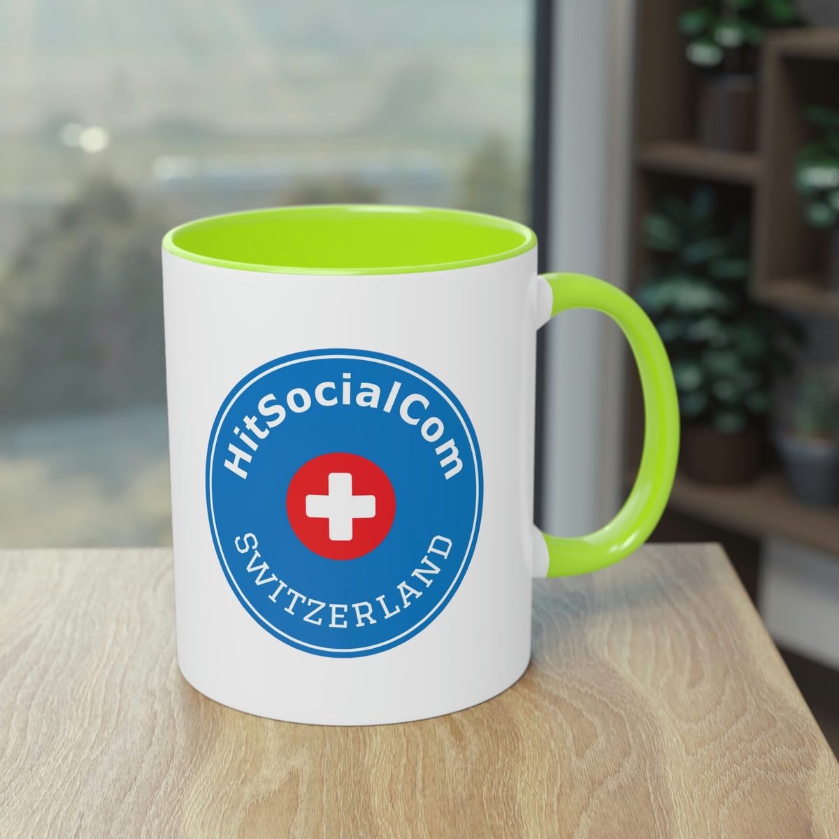 HitSocialCom CH Two-Tone Coffee Mug, 11oz