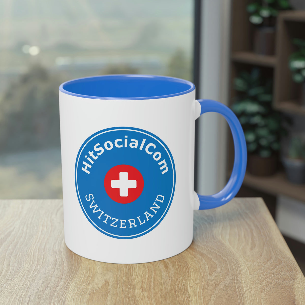 HitSocialCom CH Two-Tone Coffee Mug, 11oz