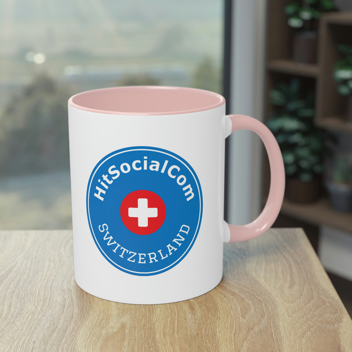HitSocialCom CH Two-Tone Coffee Mug, 11oz