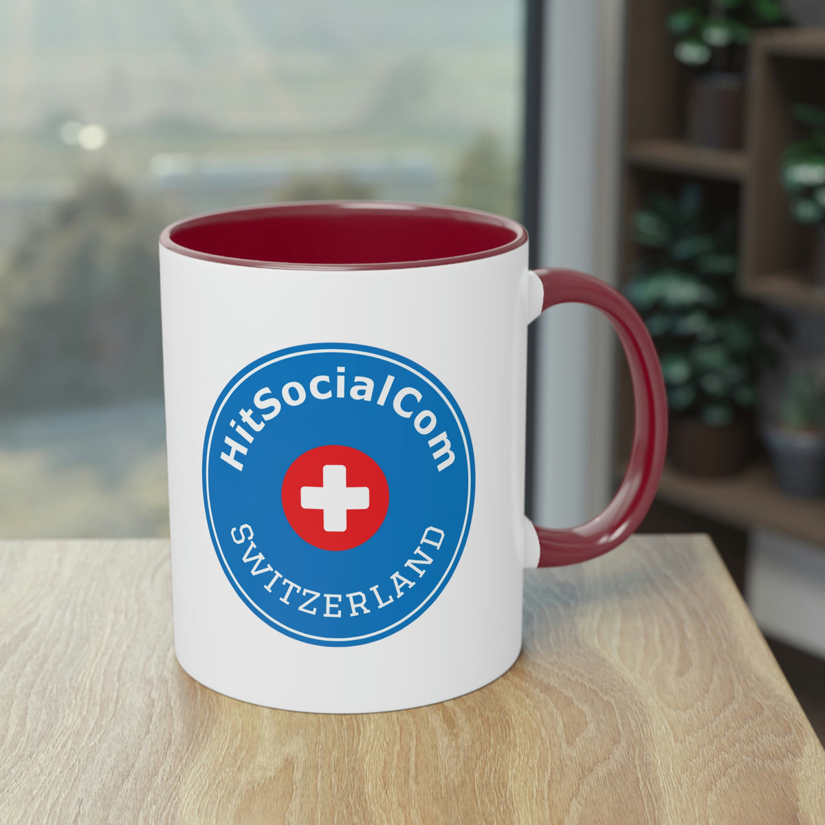 HitSocialCom CH Two-Tone Coffee Mug, 11oz