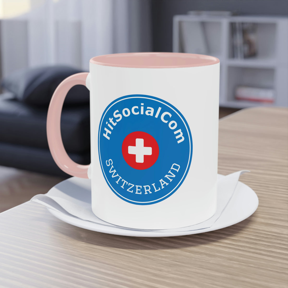 HitSocialCom CH Two-Tone Coffee Mug, 11oz
