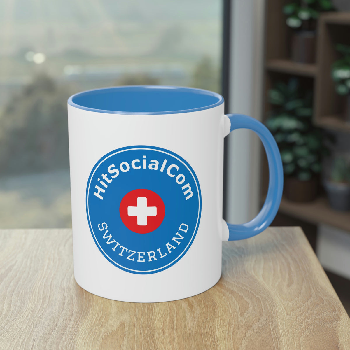 HitSocialCom CH Two-Tone Coffee Mug, 11oz